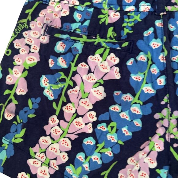 LILLY PULITZER Floral Navy Blue Shorts Size 0 - Picture 6 of 7